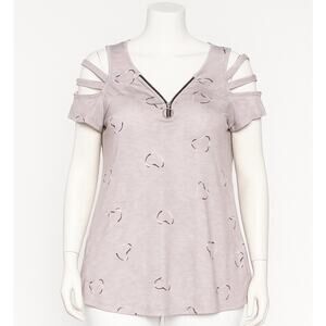 Women’s top Size 2X Pink Heart Cut-Out Cold Shoulder